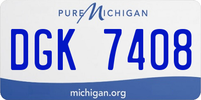 MI license plate DGK7408