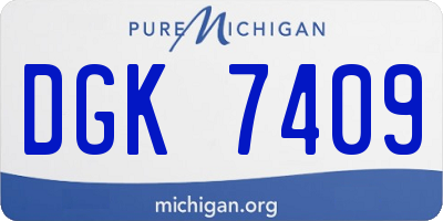 MI license plate DGK7409