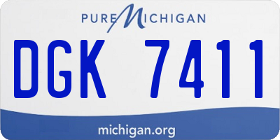 MI license plate DGK7411