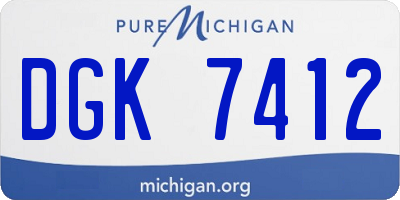 MI license plate DGK7412