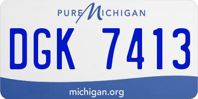 MI license plate DGK7413