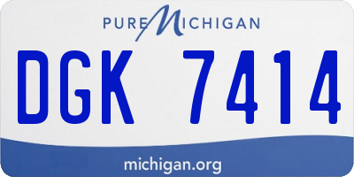 MI license plate DGK7414