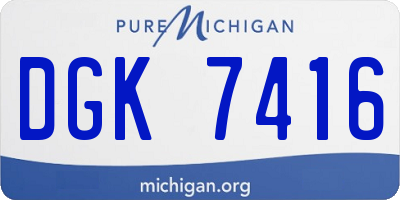 MI license plate DGK7416