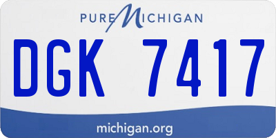 MI license plate DGK7417
