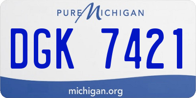 MI license plate DGK7421
