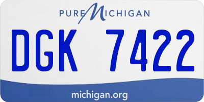 MI license plate DGK7422