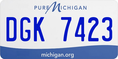 MI license plate DGK7423