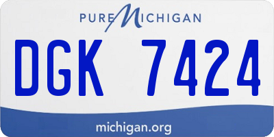 MI license plate DGK7424