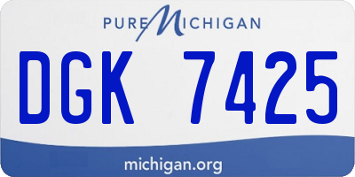MI license plate DGK7425