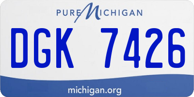 MI license plate DGK7426