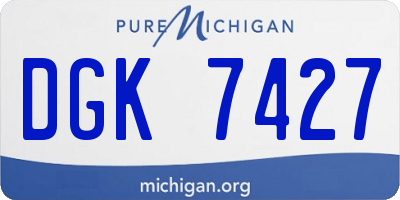 MI license plate DGK7427