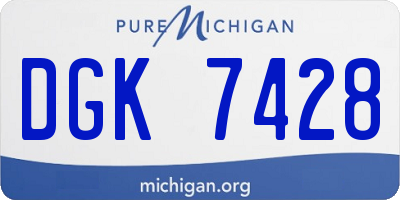 MI license plate DGK7428