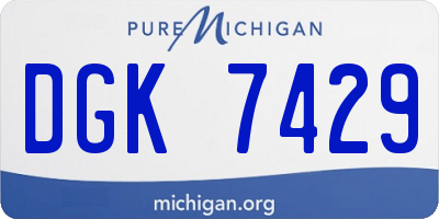 MI license plate DGK7429