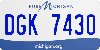MI license plate DGK7430