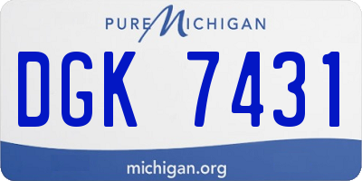 MI license plate DGK7431
