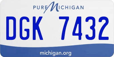 MI license plate DGK7432