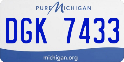 MI license plate DGK7433