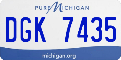 MI license plate DGK7435
