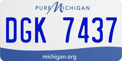 MI license plate DGK7437