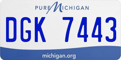 MI license plate DGK7443
