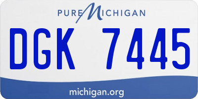 MI license plate DGK7445