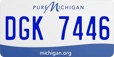 MI license plate DGK7446