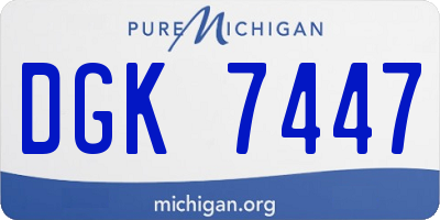 MI license plate DGK7447