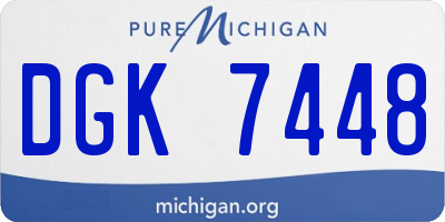 MI license plate DGK7448