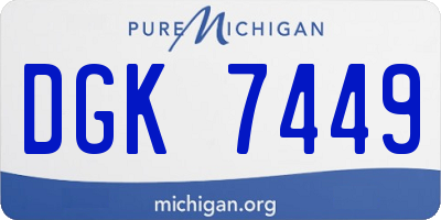MI license plate DGK7449