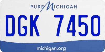 MI license plate DGK7450