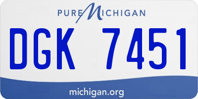 MI license plate DGK7451