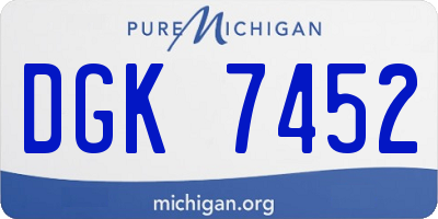 MI license plate DGK7452