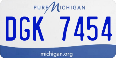 MI license plate DGK7454