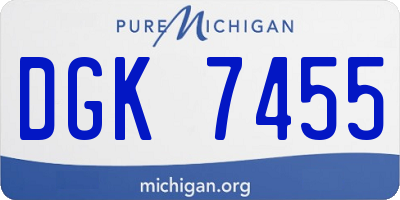 MI license plate DGK7455