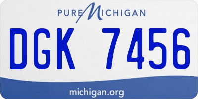MI license plate DGK7456