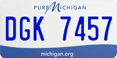 MI license plate DGK7457