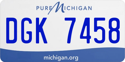 MI license plate DGK7458