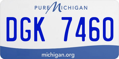 MI license plate DGK7460