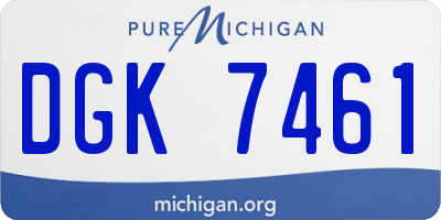 MI license plate DGK7461
