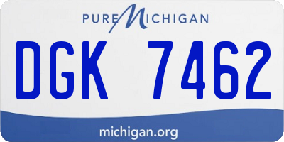 MI license plate DGK7462