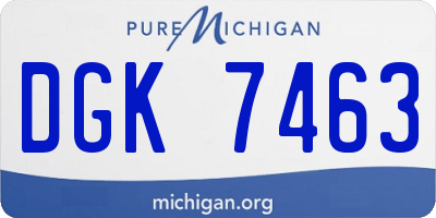 MI license plate DGK7463