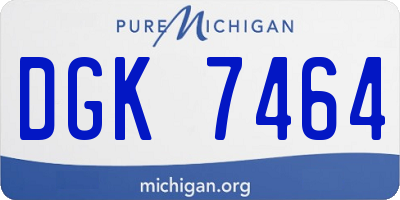 MI license plate DGK7464