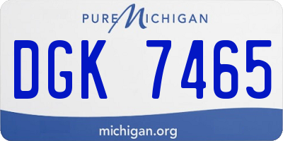 MI license plate DGK7465