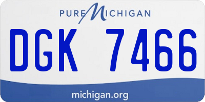 MI license plate DGK7466
