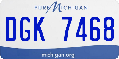MI license plate DGK7468