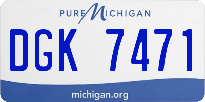 MI license plate DGK7471