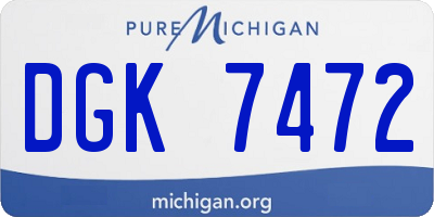 MI license plate DGK7472