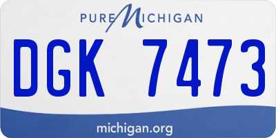 MI license plate DGK7473