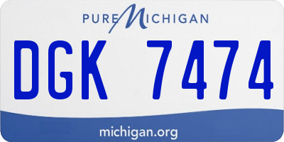 MI license plate DGK7474