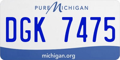 MI license plate DGK7475